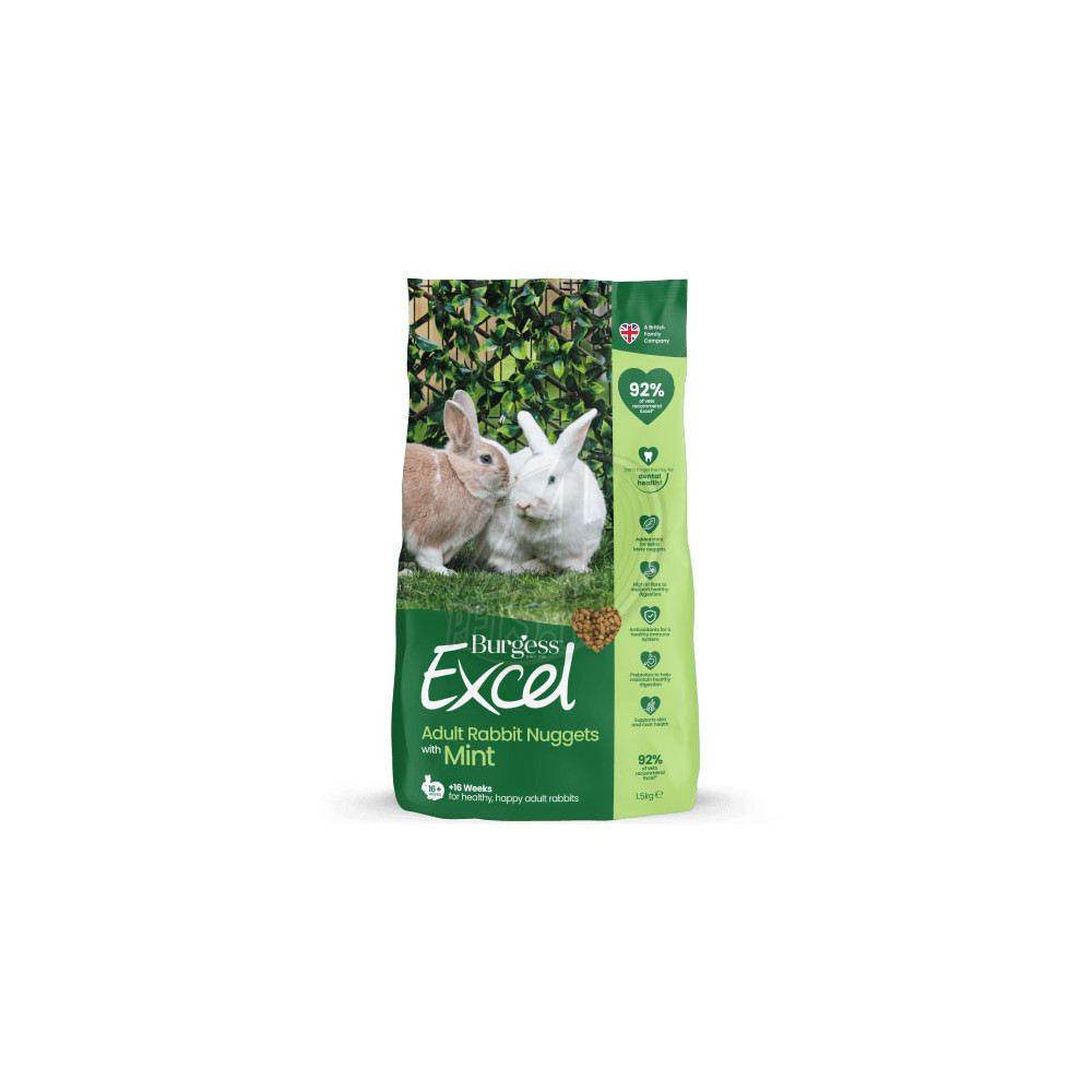 Burgess Excel Adult Rabbit Nuggets with Mint 1,5 kg