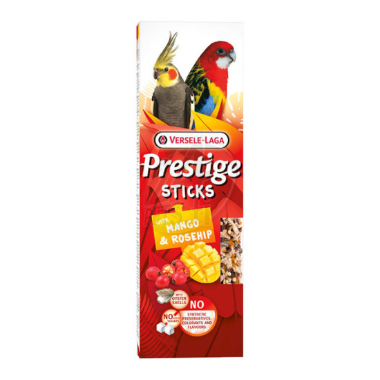 Versele-Laga Prestige Sticks Neitokakaduille Mangolla ja Ruusunmarjalla 140g