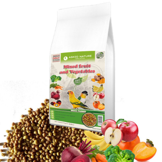 Askio Nature Mixed Fruit and Vegetables Small Parrot 1 kg